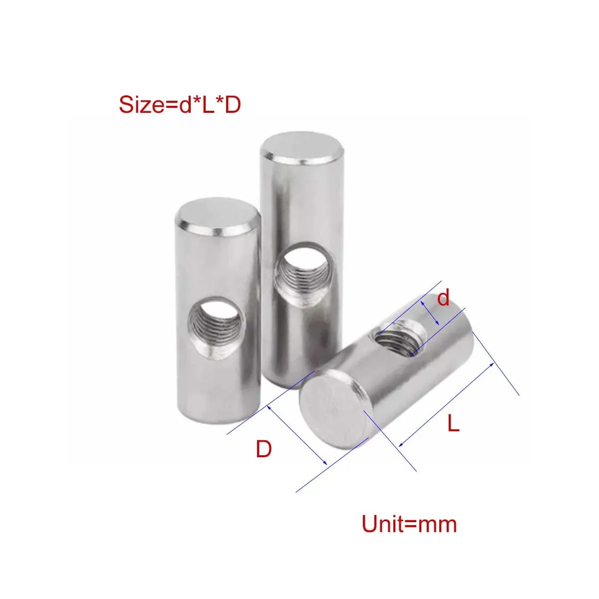 

304 Stainless Steel Cylindrical Pin With Transverse Hole, Pre Embedded Connecting Word Hammer Nut M4M5M6