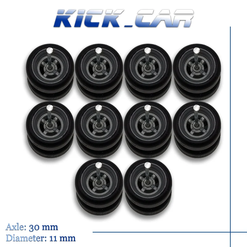 A Series 1/64 Model Car Wheels With Rubber Tires 5 Sets for 5 Cars ABS Basic Modified Parts Toy For Hotwheels Tomica Mini GT