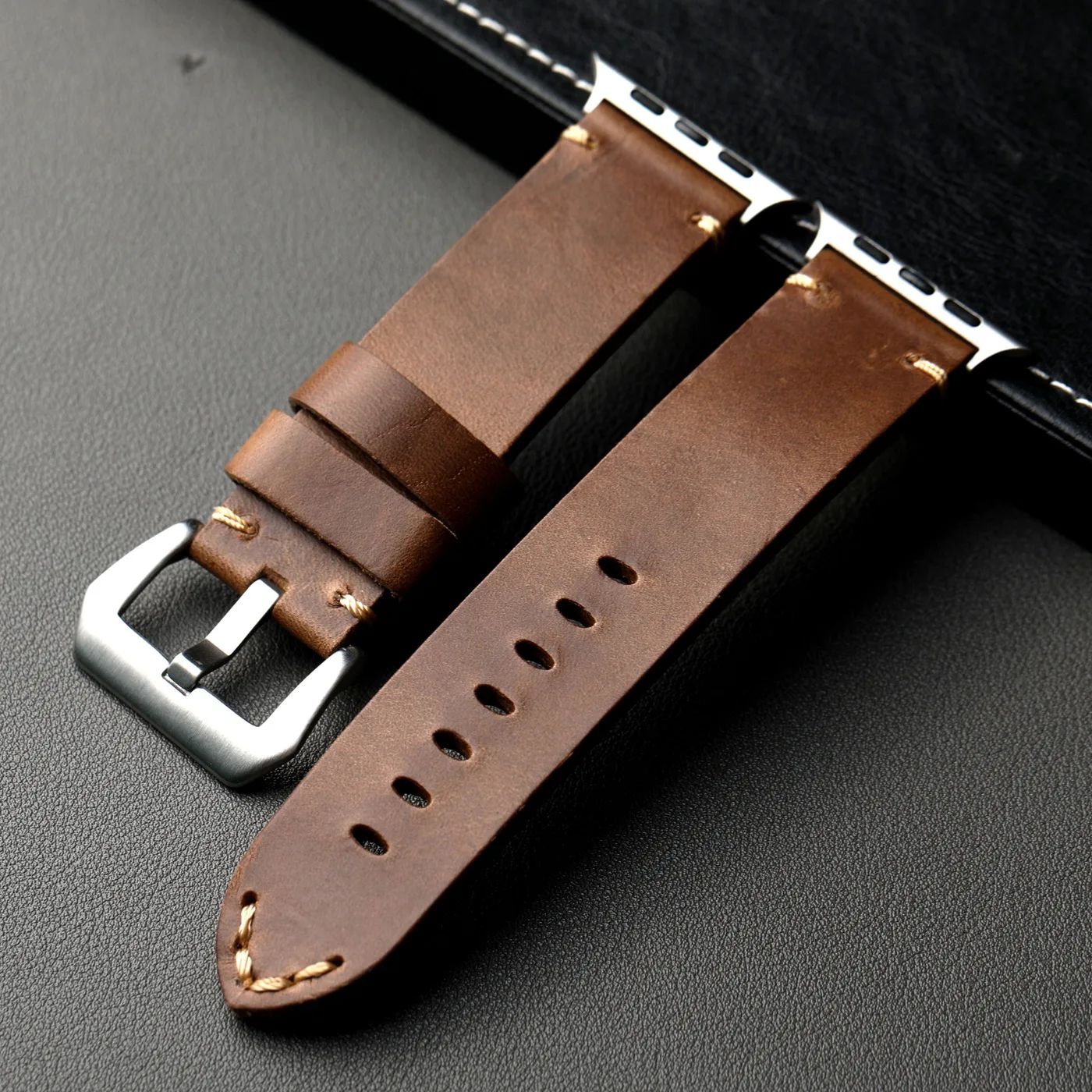 

Ремешок ручной работы из американской итальянской воловьей кожи, совместимый с Apple Watch 49 мм, 46 мм, кожа толщиной 45 мм, кожа Ultra S10 для мужчин