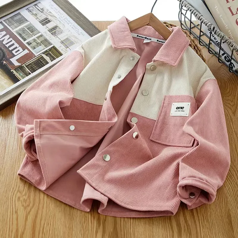 

Boys' Spring and Autumn Coat 2024 New Children's Shirt Boys' Baby Color blocked Shirt Fashion Cardigan