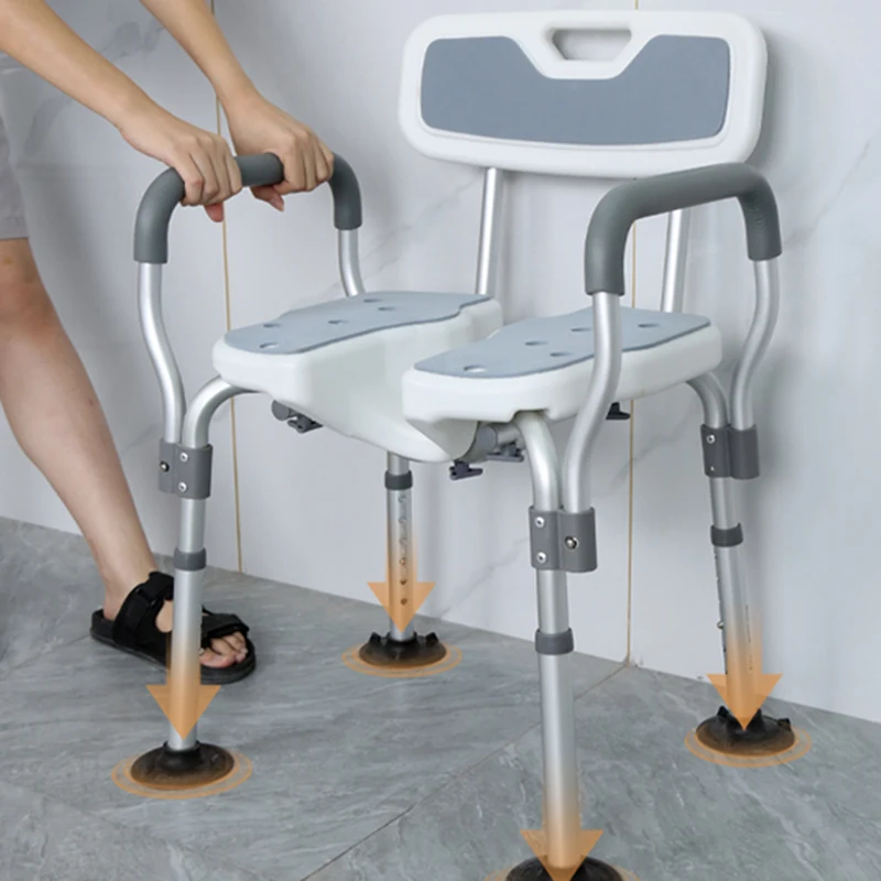 Silla de baño antideslizante, sillas para personas mayores, dispositivos de asistencia, ducha, sillas para personas mayores, esponja adicional, muebles Duschstuhl Mit Ruckenlehne