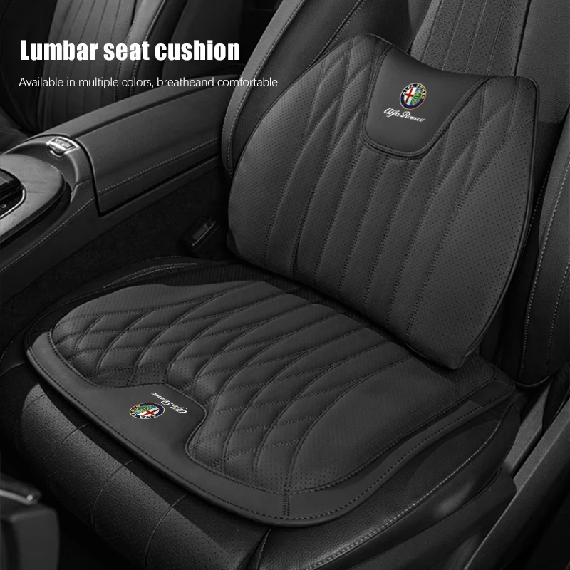 Car Seat Cushion Cover Protective Lumbar Waist Support Back For Alfa Romeo Giulia Stelvio Giulietta 156 159 147 Mito Tonale Brer