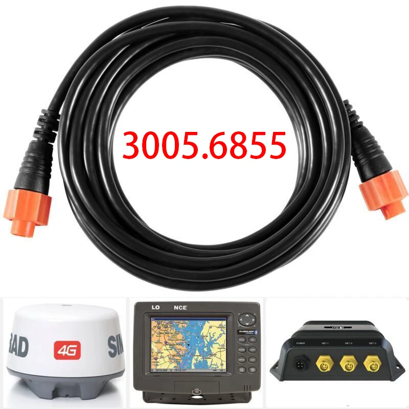 MX pieza de repuesto para Cable de cruce Ethernet Lowrance, Cable amarillo Cat5e, 6 pies, alta velocidad, Plug and Play, resistente al agua