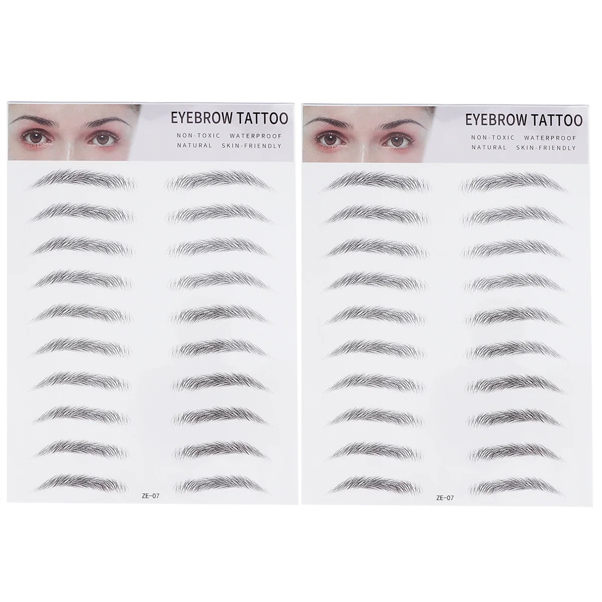 2Pcs Eyebrow Stickers Reusable Temporary Brow Enhancer Natural Finish Quick Application Ideal for Beginners Black