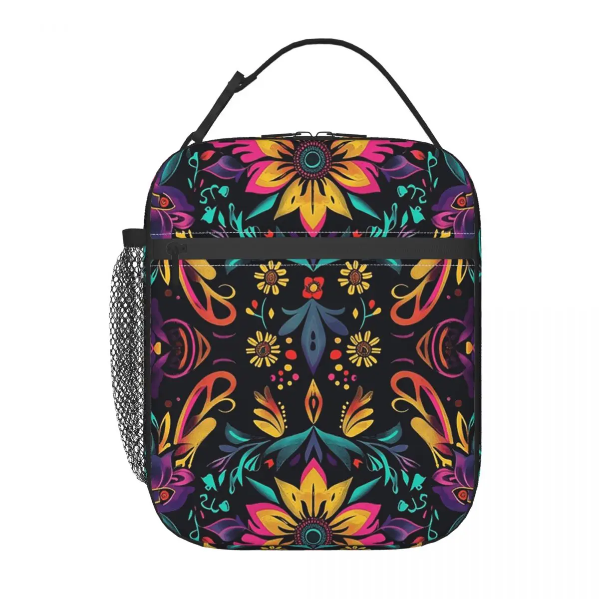 

Красочный мексиканский узор, традиционная и праздничная изолированная сумка для обеда для женщин и детей, портативные коробки для еды, термосумка для обеда