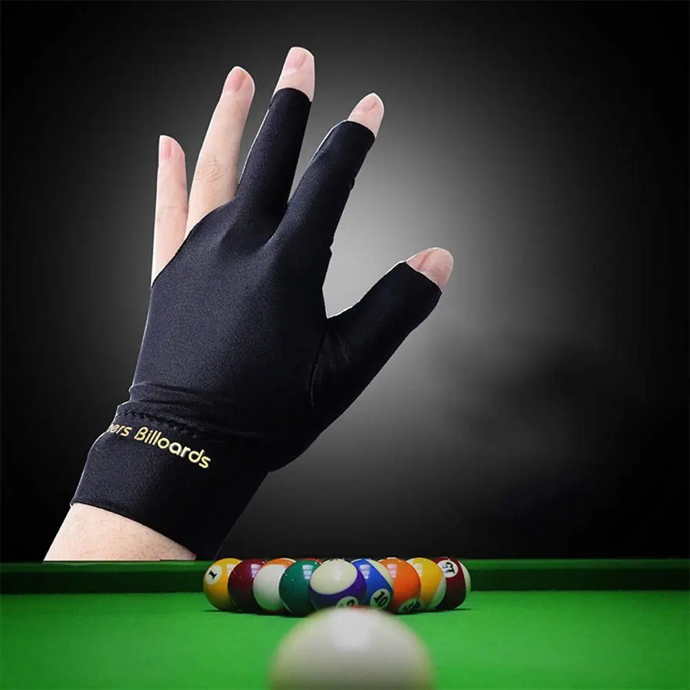 Durable Three Fingers Billiard Glove Anti-slip Breathable Snooker Glove Elastic Fitness Accessories Billiard Training Glove