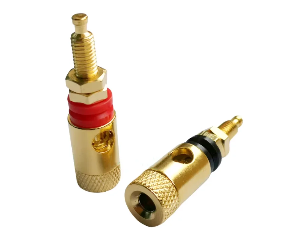 1PCS Pure Copper gold-plated amplifier speaker wiring terminal Banana socket 0502 wiring terminal 4MM