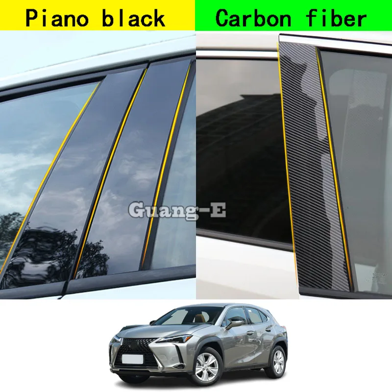 

Car PC Material Pillar Post Cover Door Trim Window Molding Stickers Plate Accessories Decor For Lexus UX UX200 UX250h 2018-2023