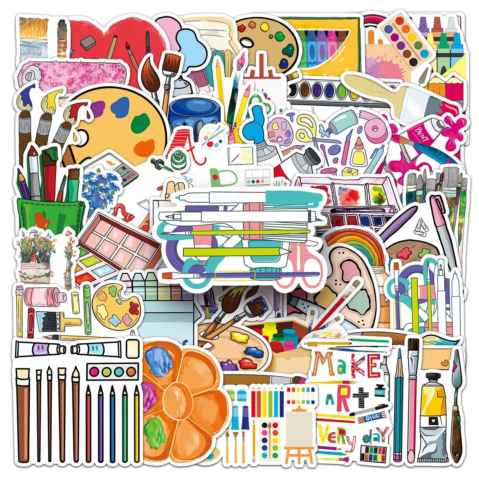 

10/50PCS Art Painting Tool Graffiti Small Fresh Decorative Water Cup Mobile Phone Case Stationery Waterproof Stickers Kids Toy