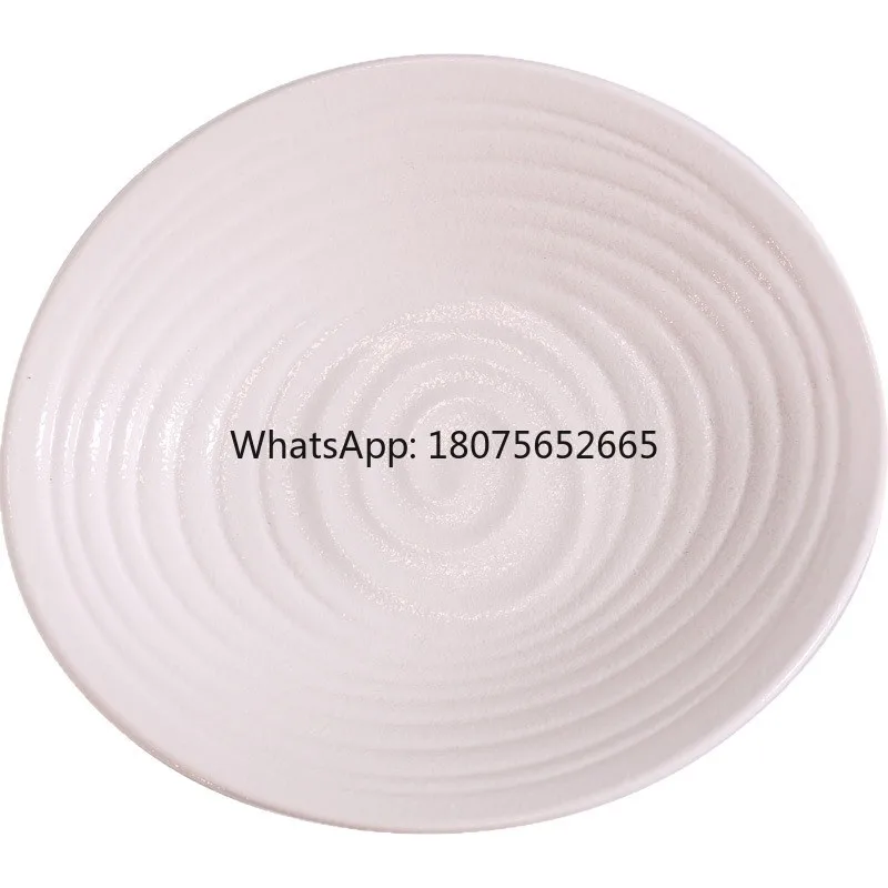 Kiln-turned threaded plate, high-end tableware, creative salad bowl, ceramic plate, commercial wholesale