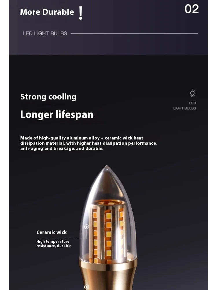 LED bulb tip bulb e14e27 screw 7W9W energy-saving eye protection lighting high brightness bead light source