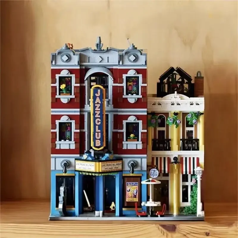 2899pcs Creating Jazz Club Pizzeria Shop 10312 Building Blocks Model Modular Street View Toys For Birthday Holiday Gifts