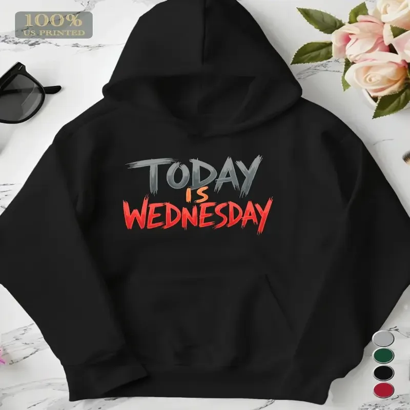 Winter Fall Women Oversize Clothes Plus Size Sweatshirt Female Today Is Wednesday Long Sleeve Geometric Design Street Style Y2k