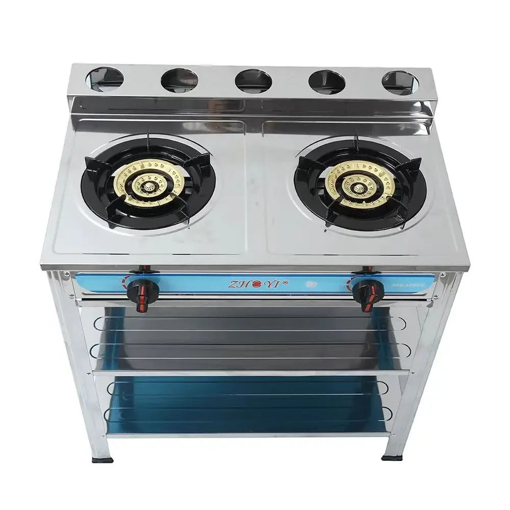 Cuisinière à gaz à 2 brûleurs en acier inoxydable, équipement de cuisine commerciale, cuisine d'hôtel de Chine