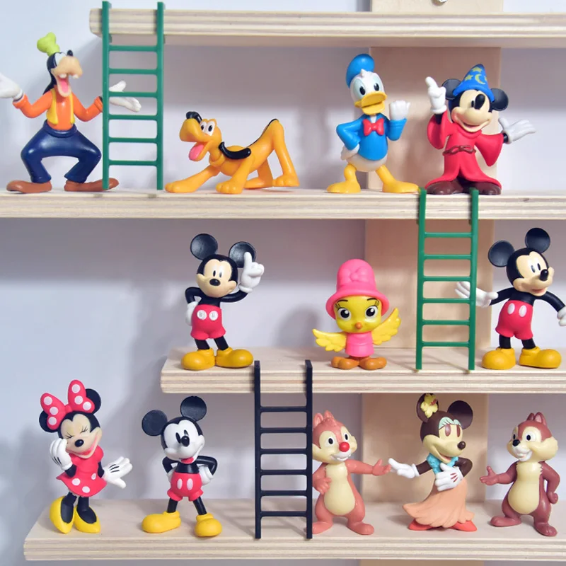 Kawaii Disney Mickey Mouse Minnie Mouse Donald Duck Daisy Duck Pluto Brutto Goofy Chip Action Figure Toys Dolls Collection Gifts