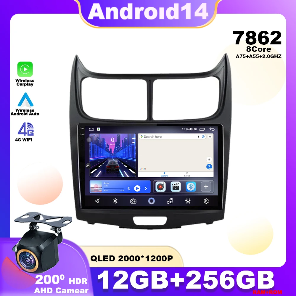 

Android 14 For Chevrolet Sail 2009 - 2013 Car Radio Multimedia Player Navigation GPS WIFI Wireless Carplay Head Unit