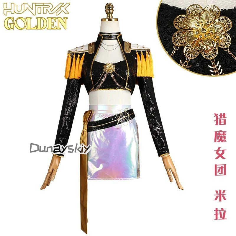 

Kpop Demon Hunters Mira Cosplay 코스프레 Wig Huntrix Idol Strap Tassels Jacket Short Skirt Performance Halloween Carnival Outfit