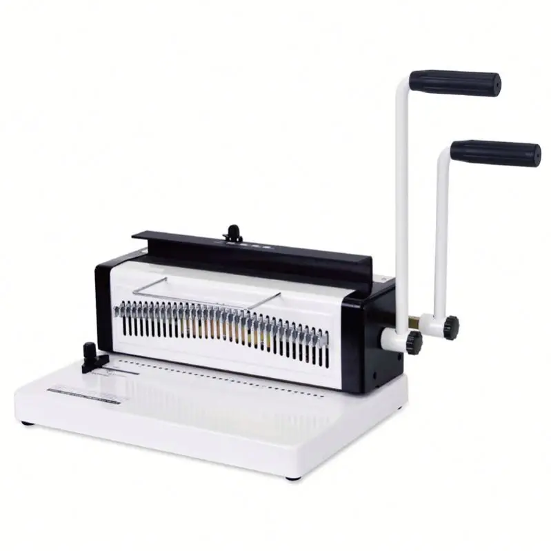 Manual Double Loop Wire Binding Machine Dual Ring Document Binder for Office Use Professional Bookbinding Equipment 550W