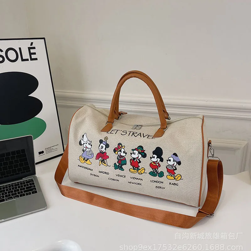 

2024 Disney Mickey New Unisex Travel Bag Fashion High Quality Durable Hand Luggage Cartoon Large Capacity Crossbody Fitness Bag