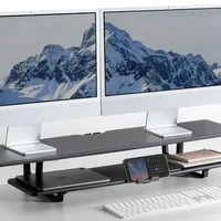 Double Layers Monitor Stand Riser Storage Shelf Computer Desk Organizer Elevation Dock Office Storage Stand for PC Laptop