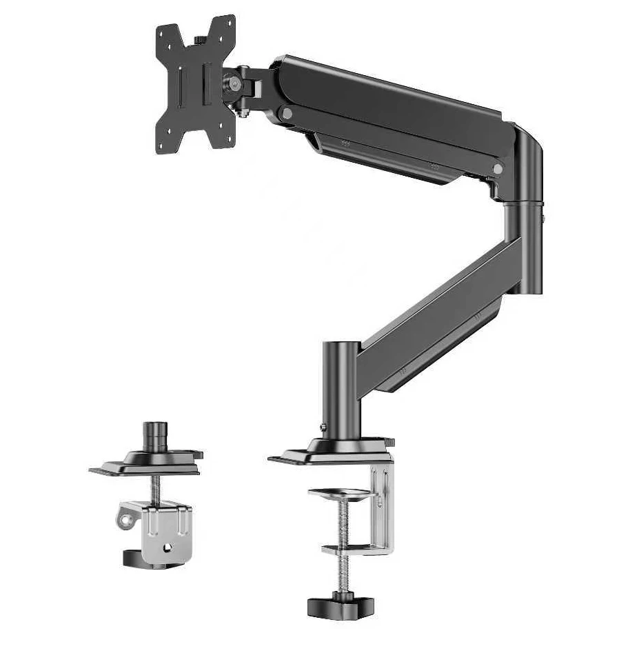 D-MOUNT D80 Metal Alumin 2-10KG 13'-32' Monitor Clamp 0-60mm Grommet Desktop Stand Mount Gas Spring Arm Full Motion Rotate