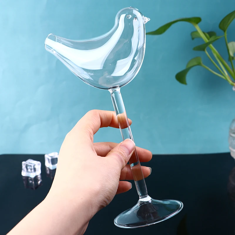 150Ml Transparent Bird-Shaped Cocktail Glasses Lead-Free High Shed Wine Glass Drinking Cup Bird Champagne Cocktail Glass