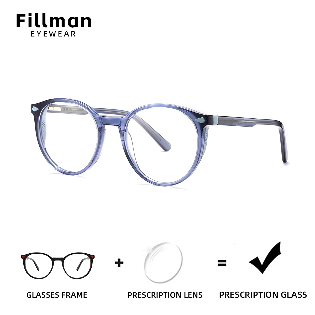 

Fillman Fashion Prescription Progressive Eyeglasses Round Myopia Glasses Anti Blue Light Photochromic Optical Eyewear Women Men