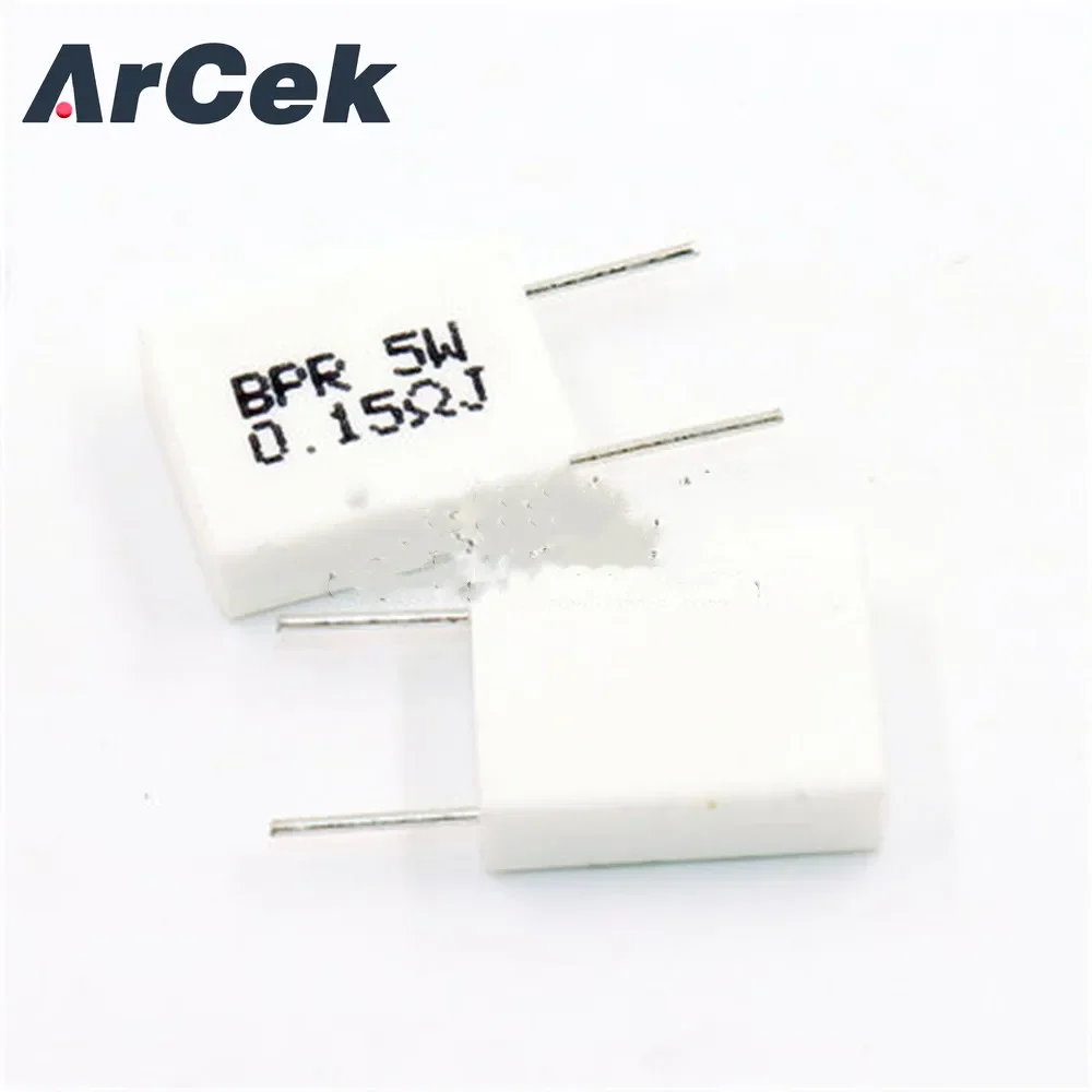 100pcs BPR56 5W 0.1 0.15 0.22 0.25 0.33 0.5 ohm Non-inductive Ceramic Cement Resistor 0.1R 0.15R 0.22R 0.25R 0.33R 0.5R