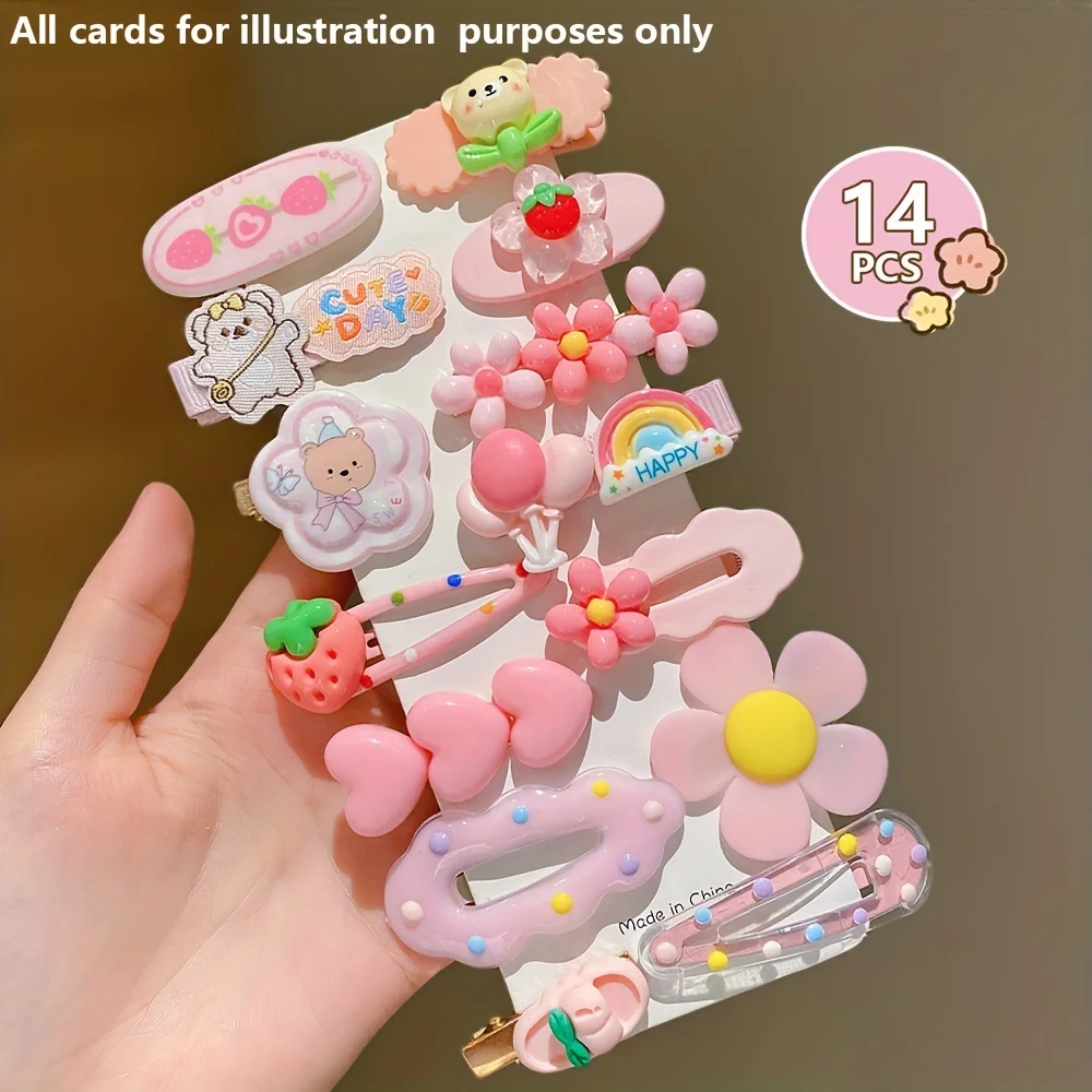 14 Pieces of Sweet Pink Hairpins Are Cute and Versatile