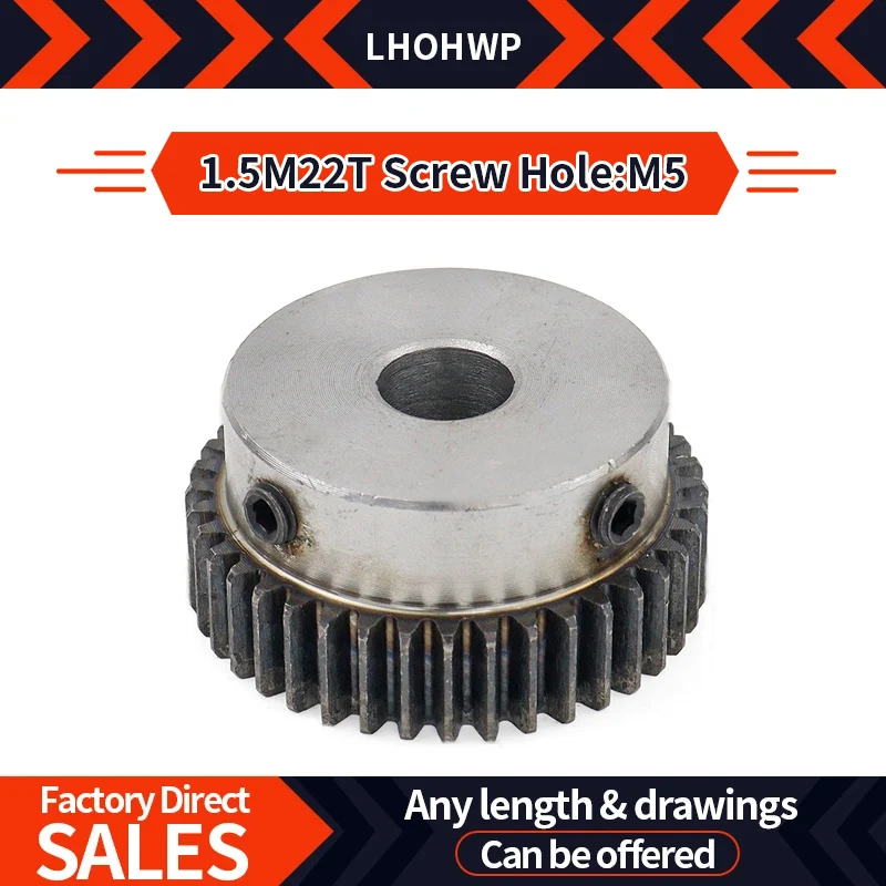 

Spur Gear 1.5 Module 22 Teeth Boss Spur Gear Inner Bore 8/10/12/15 Finishing Spur Gear