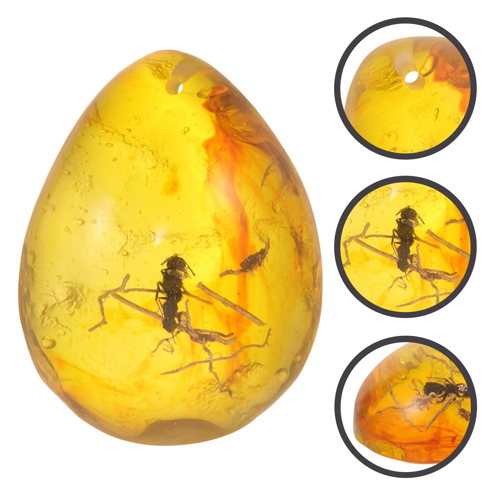 Amber Locket Insects Decoration Crystal Specimen with inside for DIY Crafting Resin Crafts Pendant