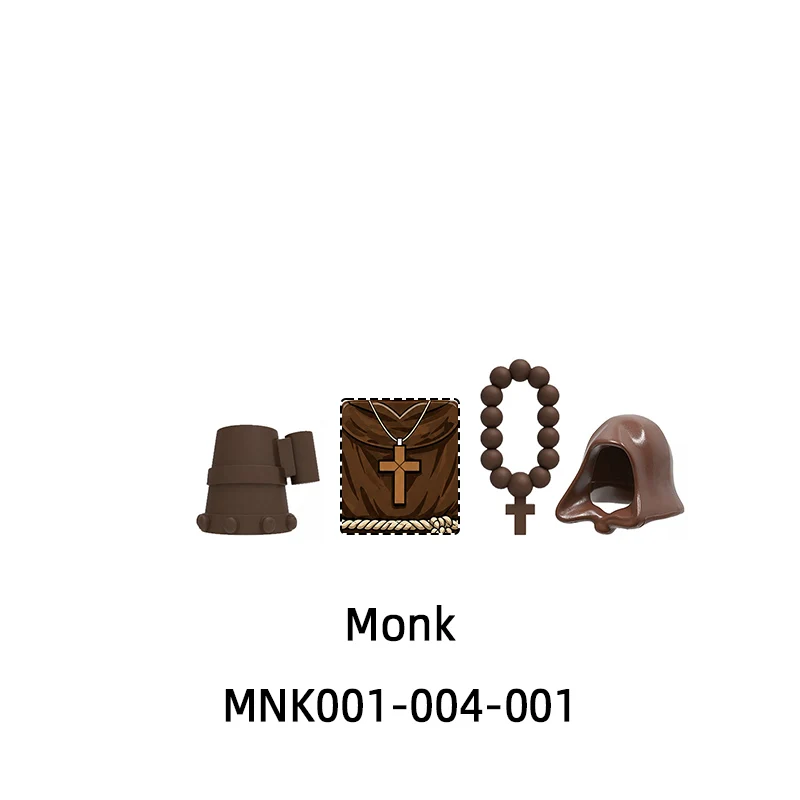The Monk Nun Action Figures Model Blocks MOC Bricks Set Gifts Toys MNK001-MNK004