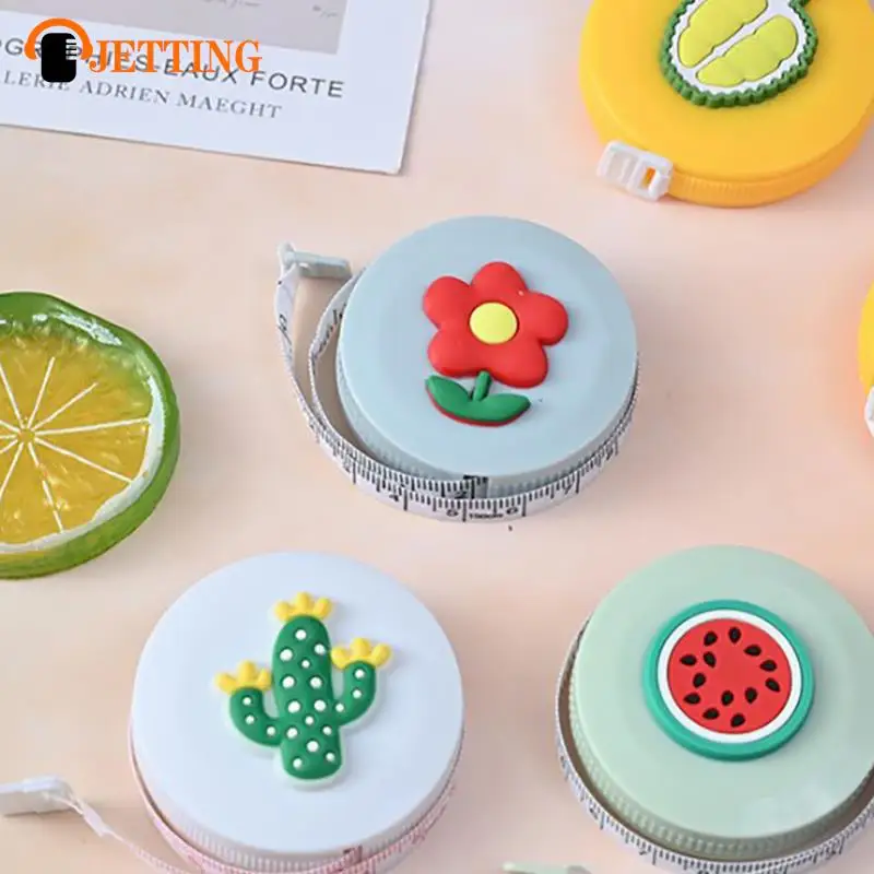 Cartoon Mini Tape Meet Multifunctionele Ronde Draagbare Meetlint Drie Omtrek Borstomvang