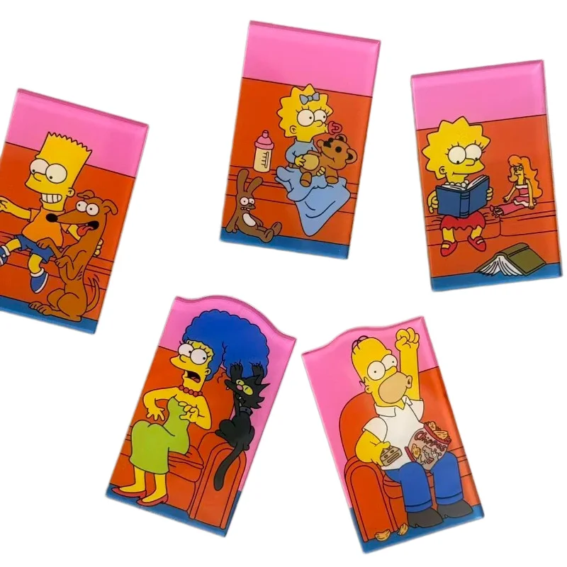 

Магнит на холодильник с изображением Симпсонов из мультфильма, акриловый, милый, в стиле аниме, креативный, персонализированный, декоративный аксессуар для дома, игрушка