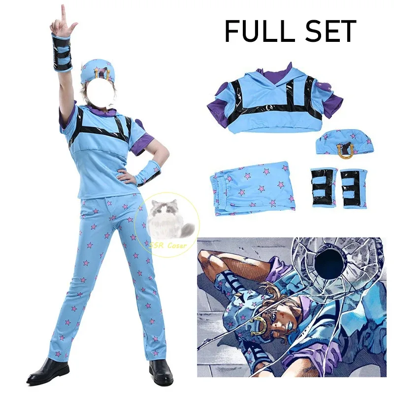

Johnny Joestar Cosplay Costume JoJo's Bizarre Adventure Cosplay Costume Anime STEEL BALL RUN Uniform Hat Halloween Suit Adult