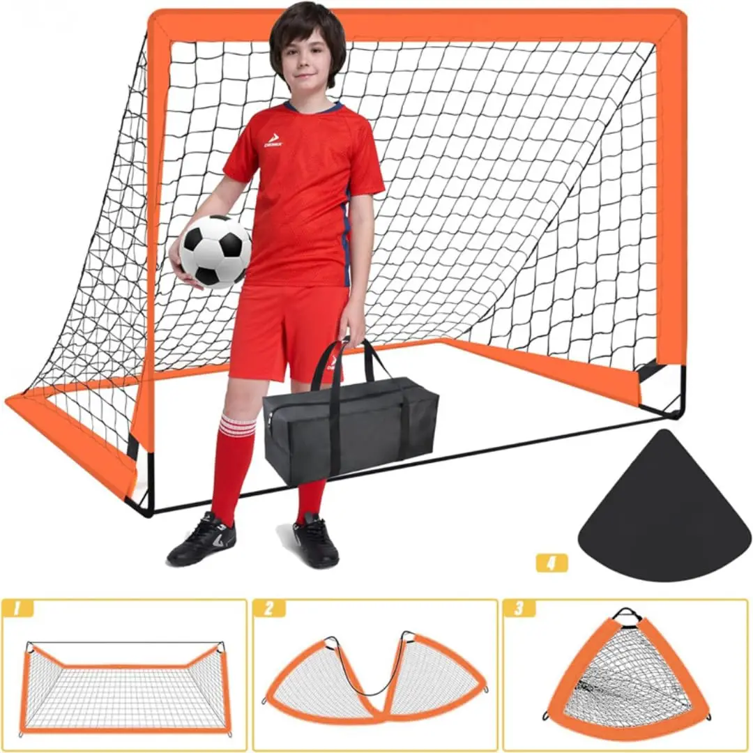 4' x 3' Soccer Goal – Portable, Durable, Easy-to-Assemble for Backyard Training, Practice, and Precision Drills