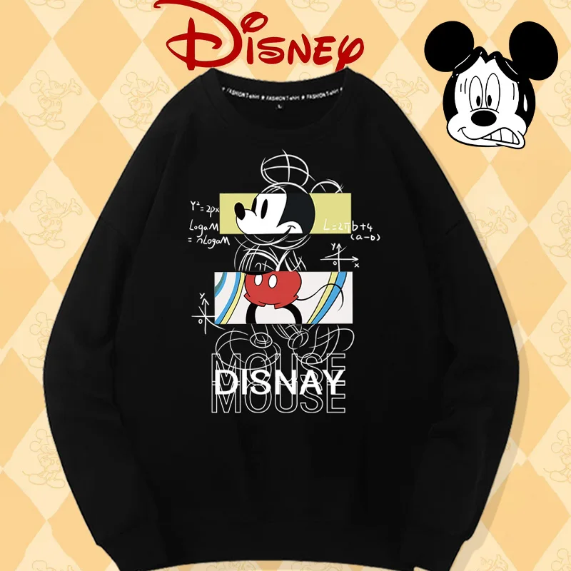 

2023 New Mickey Mouse Round Neck Women's Autumn Loose Fashion Brand Disney Co branded Clothing Children's Coat Cotton