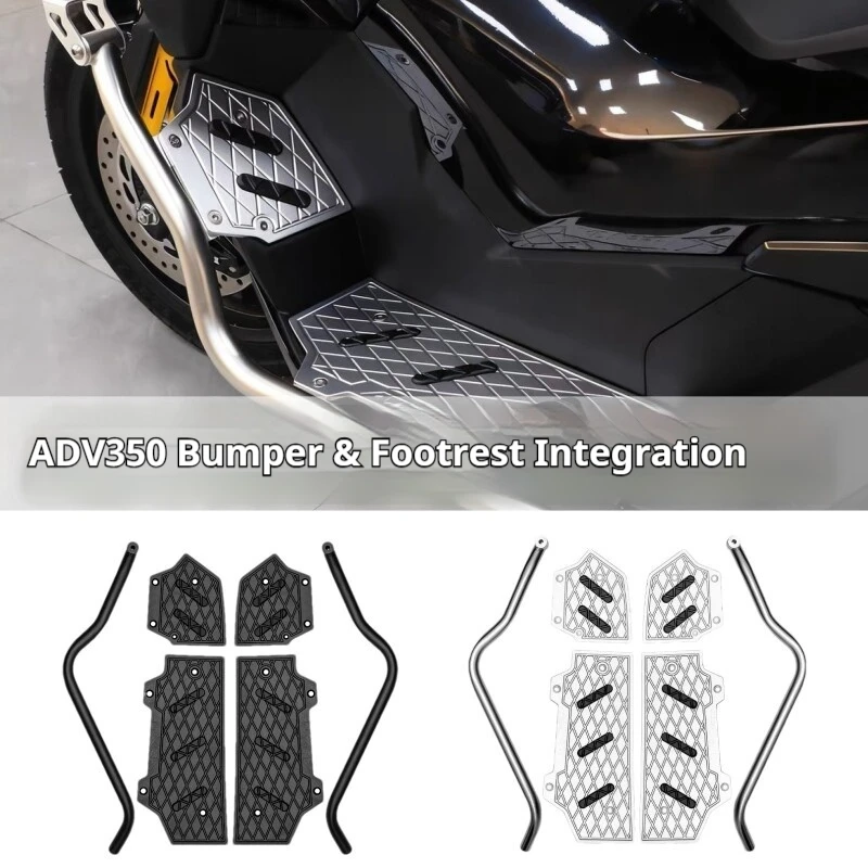 For Honda ADV350 2022-2026 Crash Bar with Footpeg Integrated Engine Guard No-Drill Accesorios Moto Accessori Moto