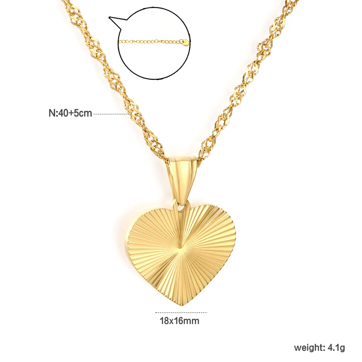 Thin Twisted Rope Chain Radiant Brushed Heart Pendant Necklace 316 Stainless Steel Gold Steel Two-Tone Retro Textured Gloss Hear