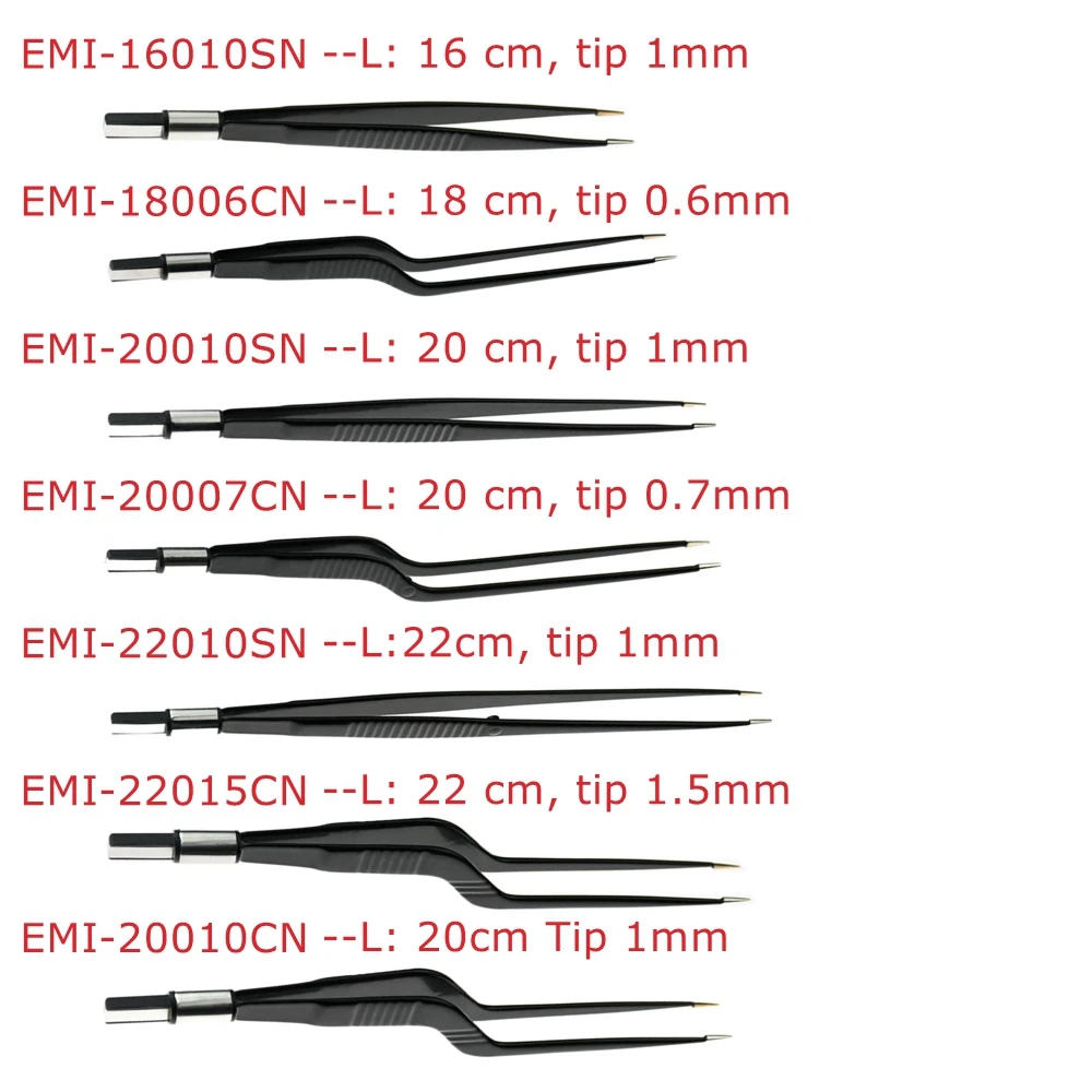 emi-bipolar-forceps-black-nylon-coated-non-stick-for-electrosurgical-unit-leep-knife-iec-socket