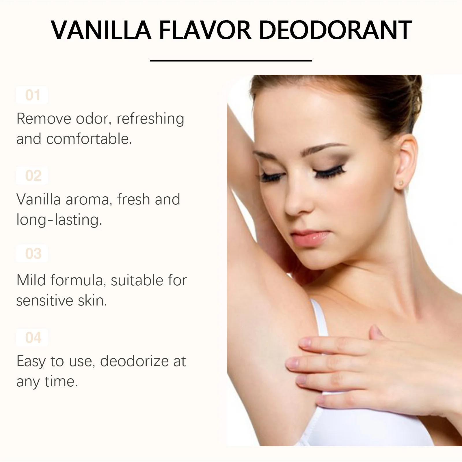 Eelhoe baunilha desodorizador de pele vara remover odores transpiração refrescante natural floral fragrância nutrir corpo fragrância vara