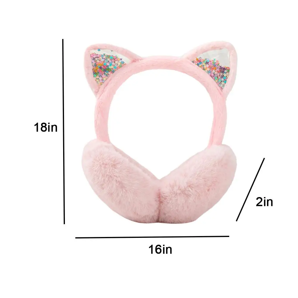 عصابة رأس شتوية من القطيفة على شكل أذن القطة على الطراز الكوري آذان الرمال المتحركة قبعة دافئة ناعمة تصميم كرتوني رائع للنساء والفتيات للسفر في الهواء الطلق G #6