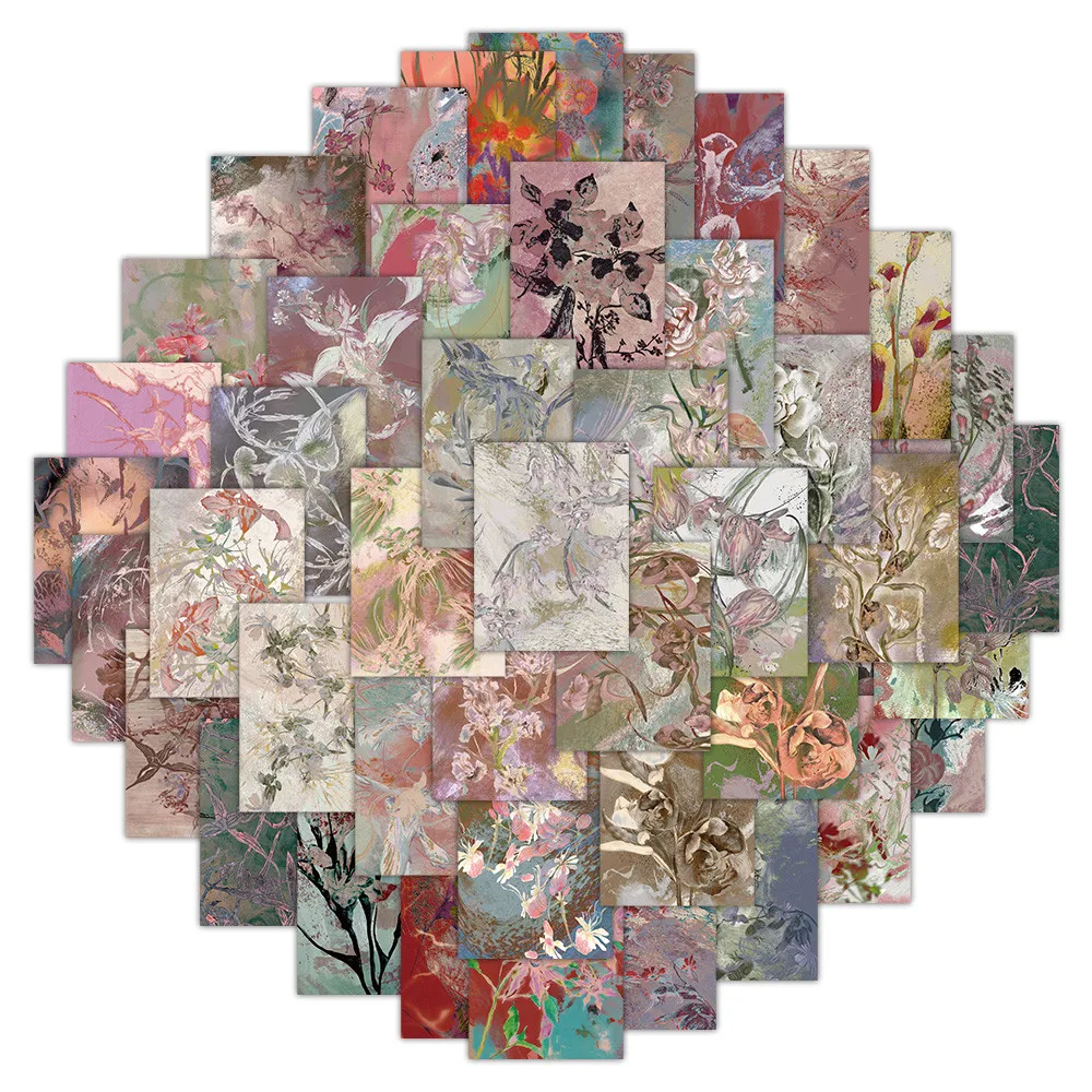 60Piece Hazy Roseleaf Raspberry Flower Stickers Decorative Decals for Notebooks Phone Cases Backpacks Journals AnimeWorlds Store