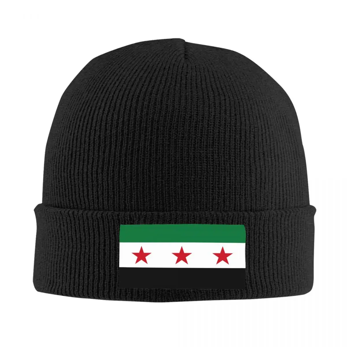 Syria Flag Knitted Hat for Women Men Beanies Winter Hat Acrylic The Syrian Arab Republic Crochet Caps