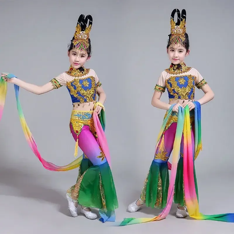 

Children's dance costume Female classicaldancecostume Chinese style national children'spipa dance flying sky performance costume