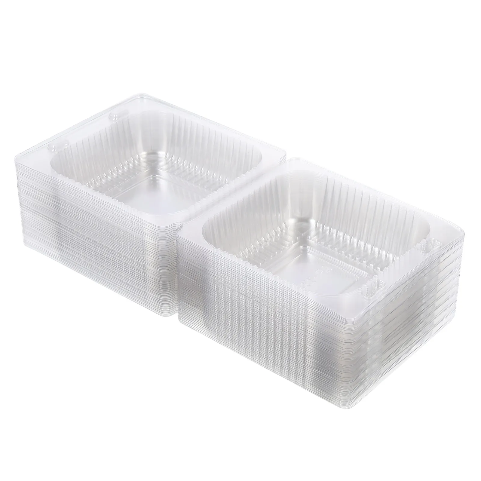

50 Pcs Food Containers Clamshell Disposable Boxes Transparent Food Container For Fruit Cake Vegetables Storage Plastic