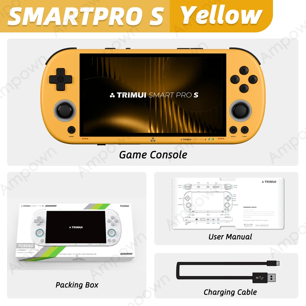 TRIMUI SMART PRO S Handheld Game Console 4.96''IPS Scherm Allwinner A523 Processor Hall Joystick RGB Verlichting TG5050 Game Player