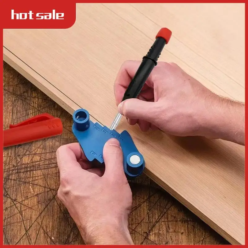 

A21R-Solid Carpenter Pencil Set 2.8Mm Deep Hole Mechanical Pencil Marker With Built In Sharpener For Carpenter Woodworking