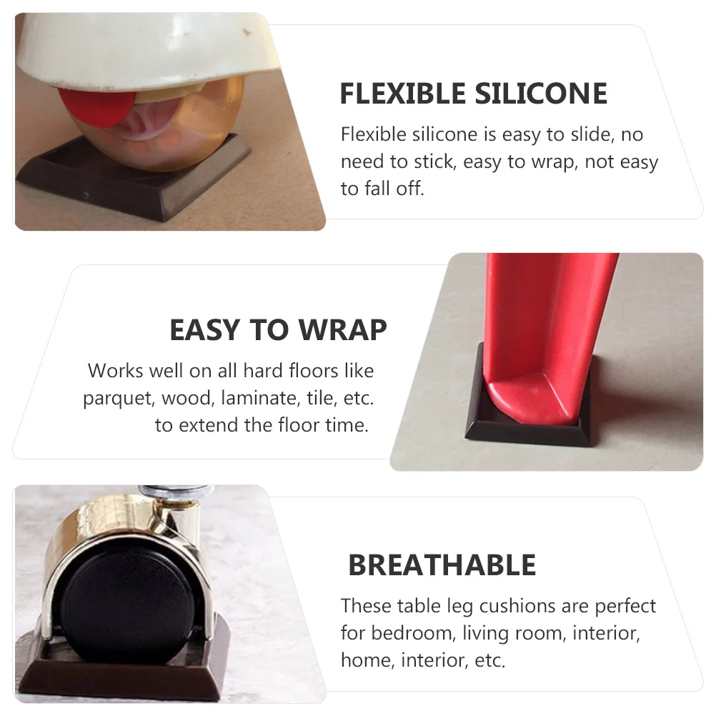 

10pcs Furniture Leg Pads Chair Leg Covers Non Skid Floor Protector For Hardwood Laminate Tile Table Caps Plastic Caster Cups