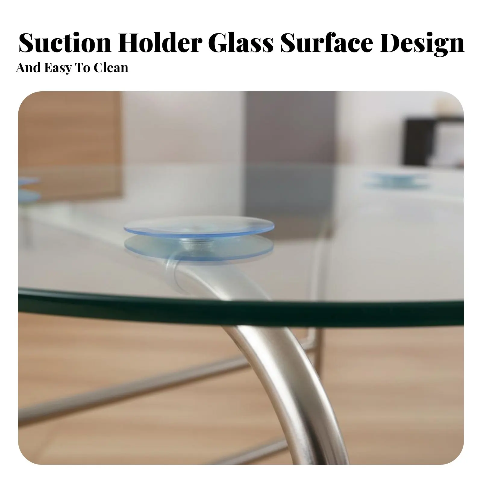 二段式丸型ガラステーブル-北欧デザイン＆住宅家具-ミニマリストデザイン-省スペース-レンタル向け、リビングルーム、オフィス用